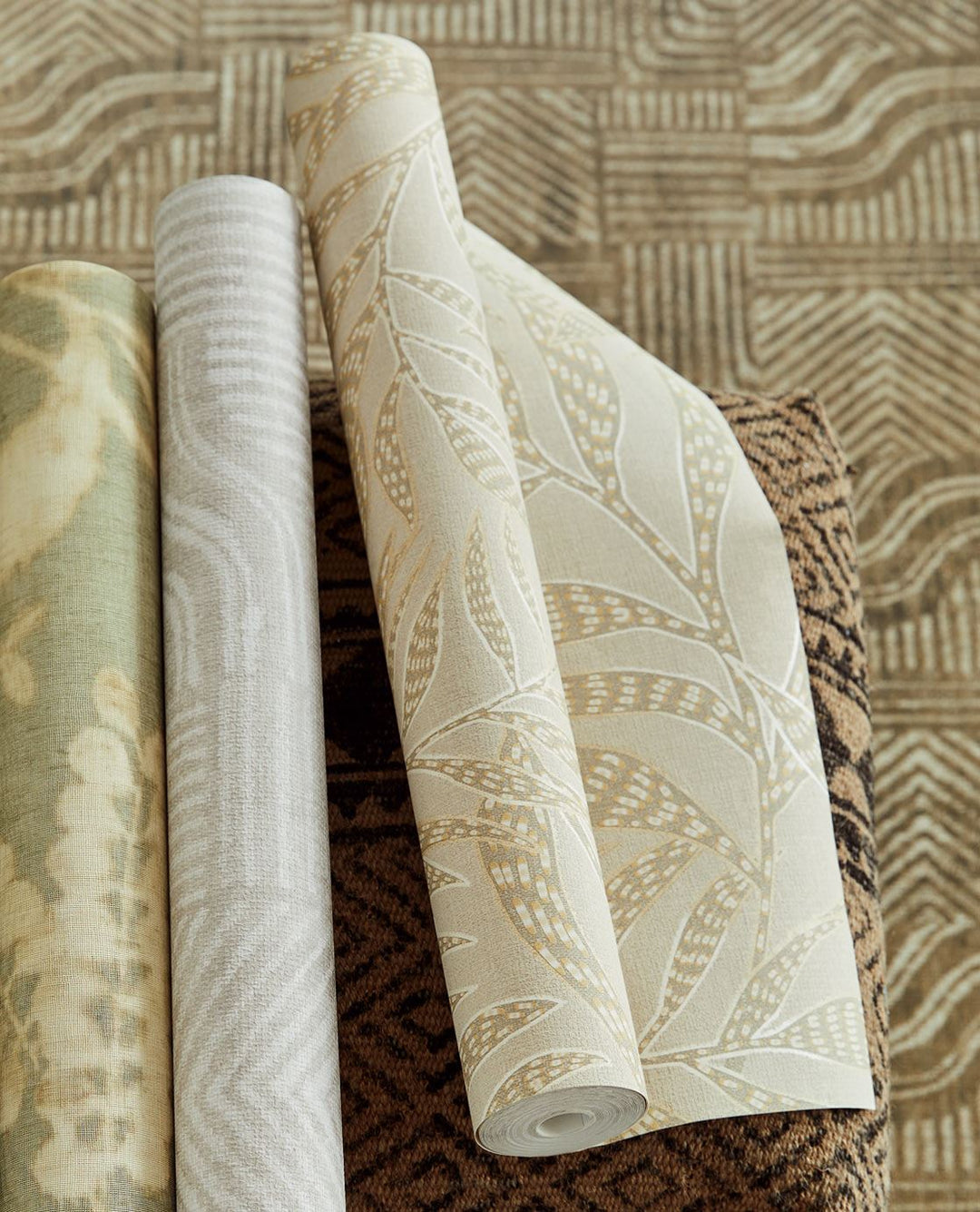 EIJFFINGER Terra 391552 - Afbeelding 2 - Naturel, Wit, Retro, Vintage, Etnisch, Natuurlijk, Bladeren
