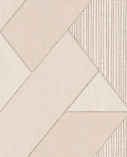 EIJFFINGER Bold 395831 - Afbeelding 1 - Naturel, Rood, Metallic, Retro, Vintage, Chic, Glamour, Ruiten