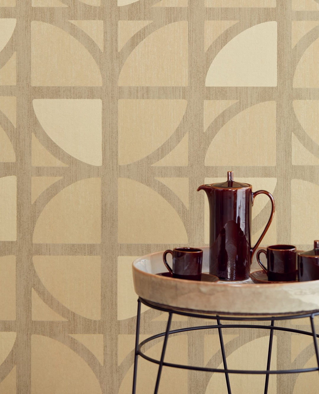 EIJFFINGER Bold 395811 - Afbeelding 3 - Geel, Goud, Retro, Vintage, Stoer, Industrieel, Chic, Glamour, Geometrisch
