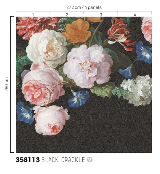 EIJFFINGER Masterpiece 358113 - Afbeelding 3 - Multi, Zwart / Grijs, Klassiek, Bloemen