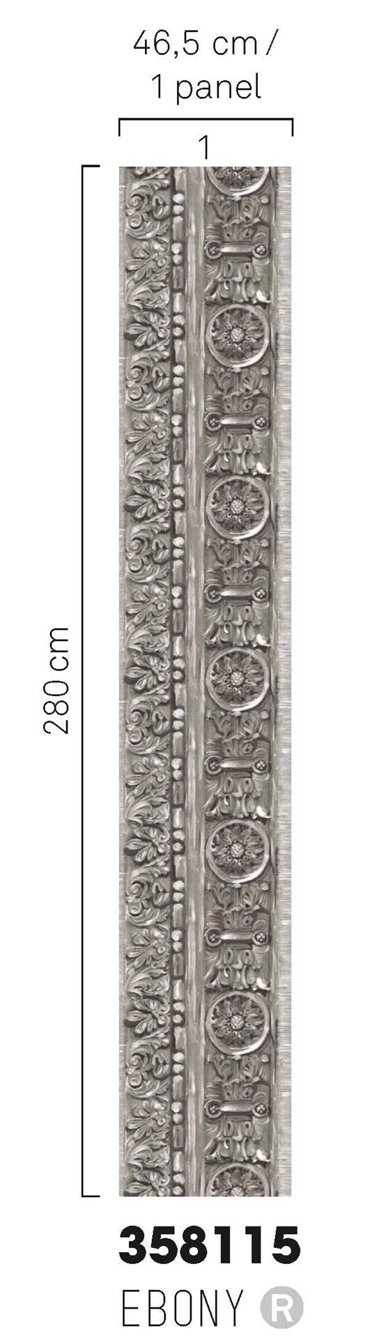EIJFFINGER Masterpiece 358115 - Afbeelding 4 - Zwart / Grijs, Klassiek, Behangranden
