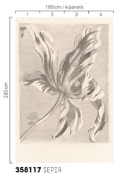 EIJFFINGER Masterpiece 358117 - Afbeelding 3 - Wit, Zwart / Grijs, Klassiek, Bloemen