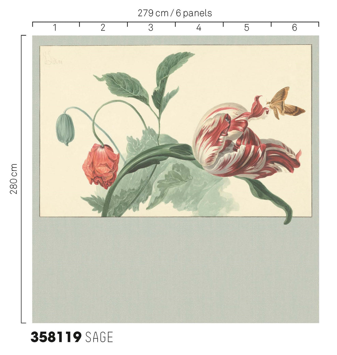 EIJFFINGER Masterpiece 358119 - Afbeelding 3 - Multi, Groen, Klassiek, Bloemen