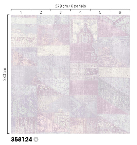 EIJFFINGER Masterpiece 358124 - Afbeelding 3 - Naturel, Rood, Retro, Vintage, Structuren