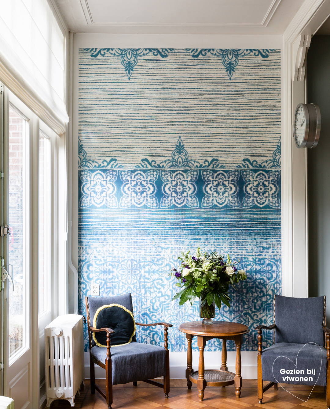 EIJFFINGER Sundari 375216 - Afbeelding 3 - Blauw, Etnisch, Ornamenten, Fantasie