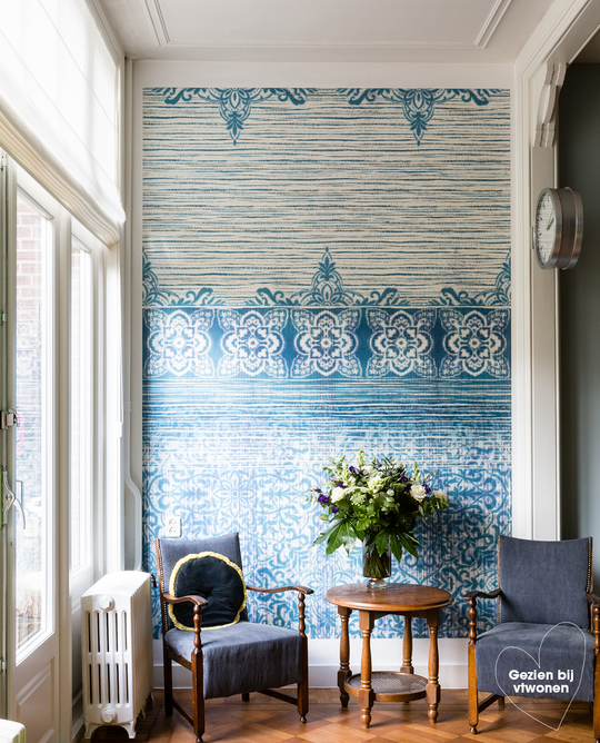 EIJFFINGER Sundari 375216 - Afbeelding 3 - Blauw, Etnisch, Ornamenten, Fantasie