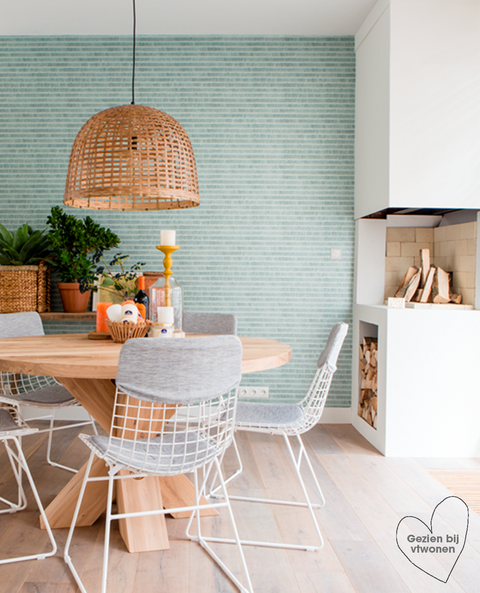 EIJFFINGER Resource 369156 - Afbeelding 2 - Naturel, Groen, Scandinavisch, Landelijk, Strepen