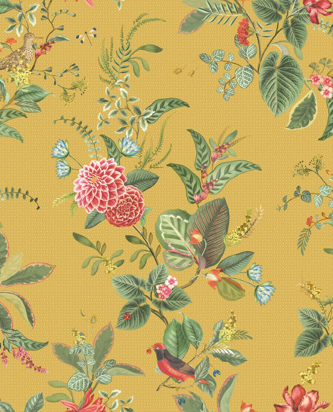 EIJFFINGER Pip Studio V 300112 - Afbeelding 1 - Multi, Geel, Romantisch, Pip Studio, Vogels, Bloemen, Bladeren