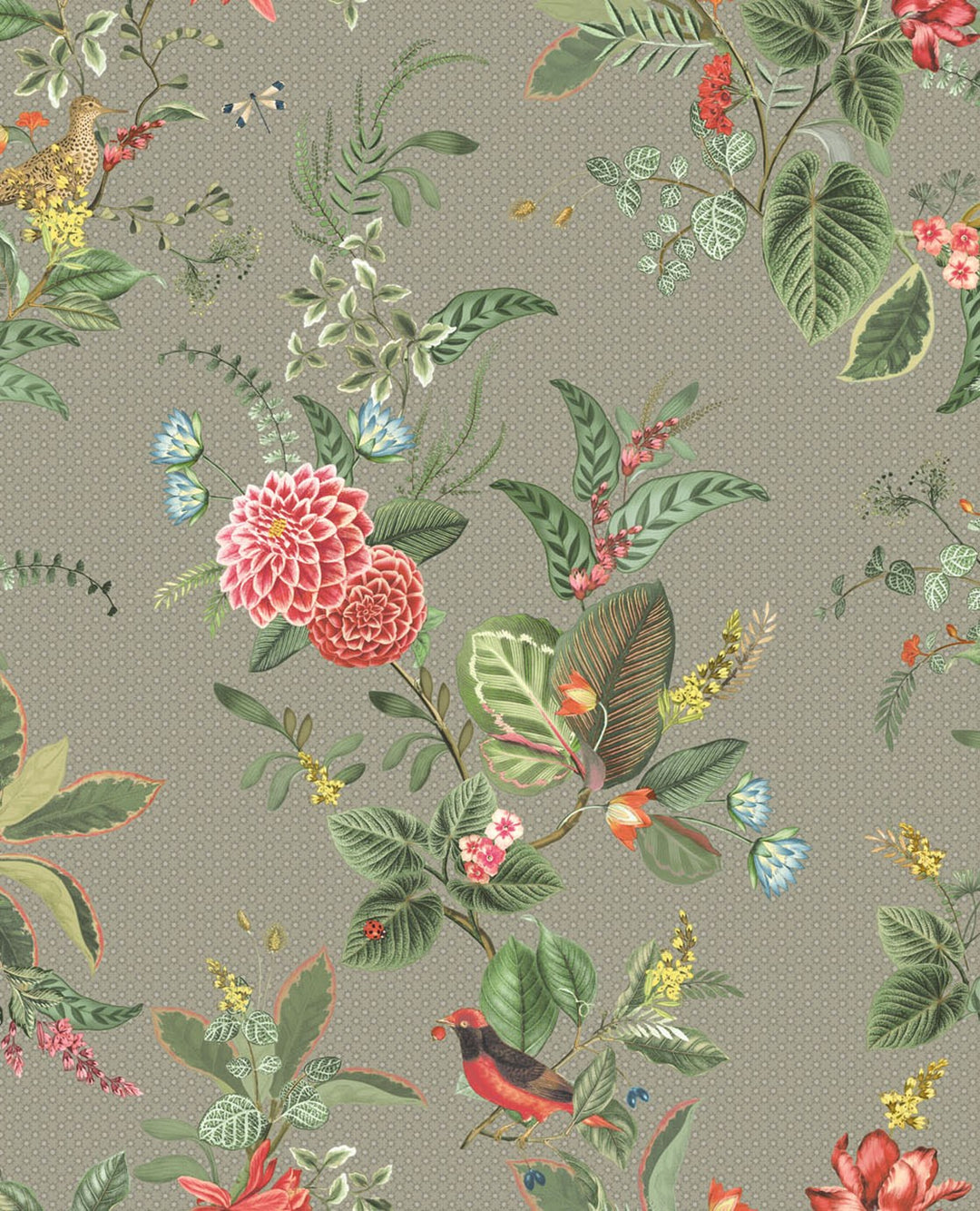 EIJFFINGER Pip Studio V 300113 - Afbeelding 1 - Naturel, Multi, Groen, Romantisch, Pip Studio, Vogels, Bloemen, Bladeren