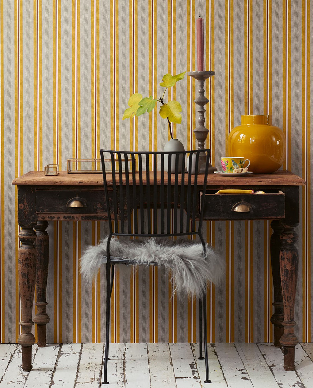 EIJFFINGER Pip Studio V 300133 - Afbeelding 2 - Naturel, Geel, Romantisch, Klassiek, Pip Studio, Strepen, Kinderkamer