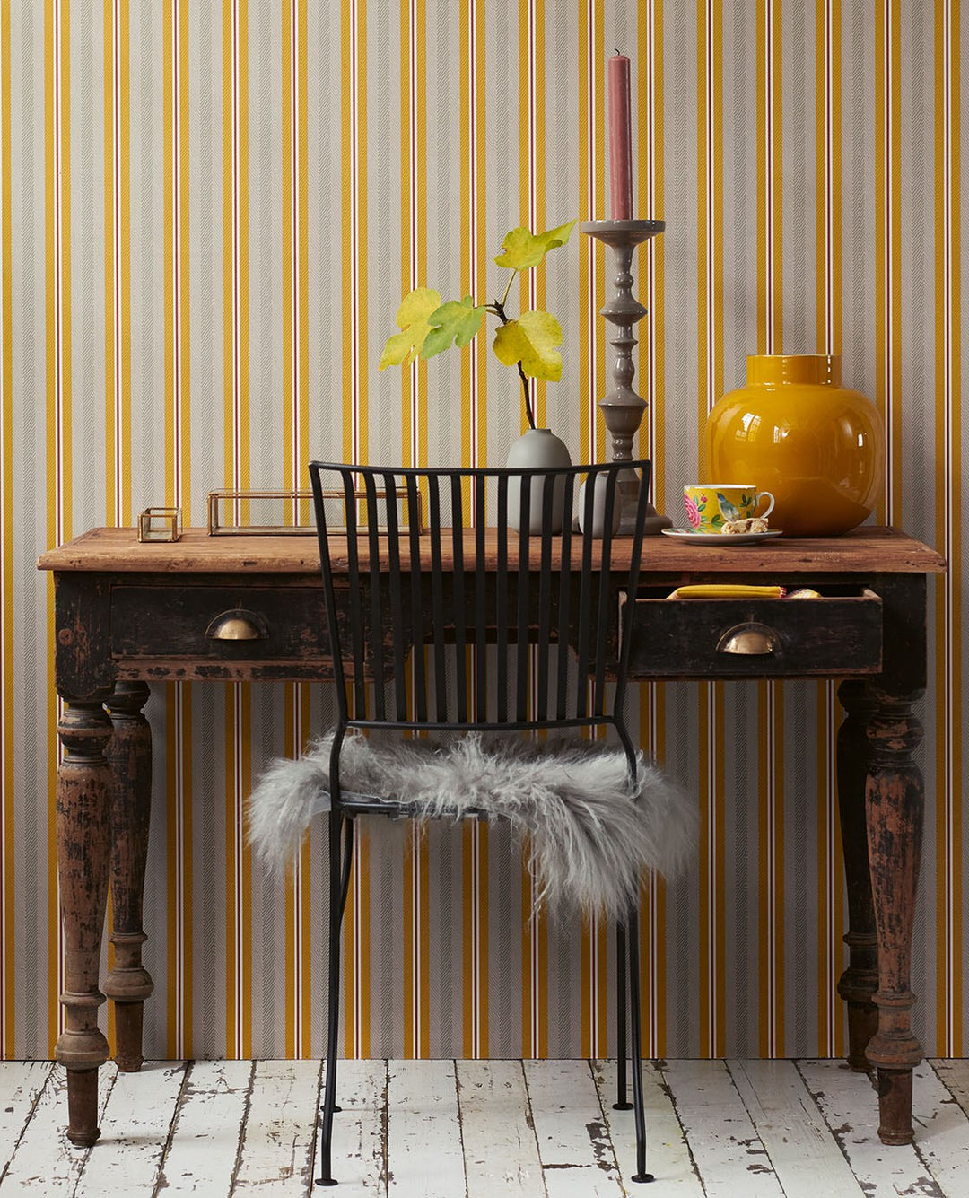 EIJFFINGER Pip Studio V 300133 - Afbeelding 2 - Naturel, Geel, Romantisch, Klassiek, Pip Studio, Strepen, Kinderkamer
