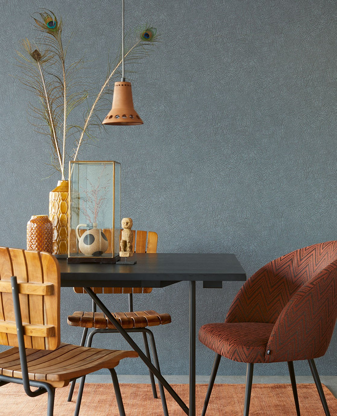 EIJFFINGER Skin 300515 - Afbeelding 2 - Blauw, Etnisch, Basic, Stoer, Industrieel, Dieren, Effen, Uni, Structuren