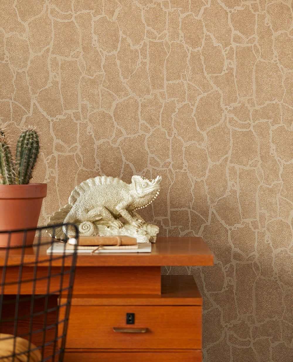 EIJFFINGER Skin 300533 - Afbeelding 2 - Geel, Oranje, Goud, Etnisch, Basic, Stoer, Industrieel, Dieren, Effen, Uni, Structuren