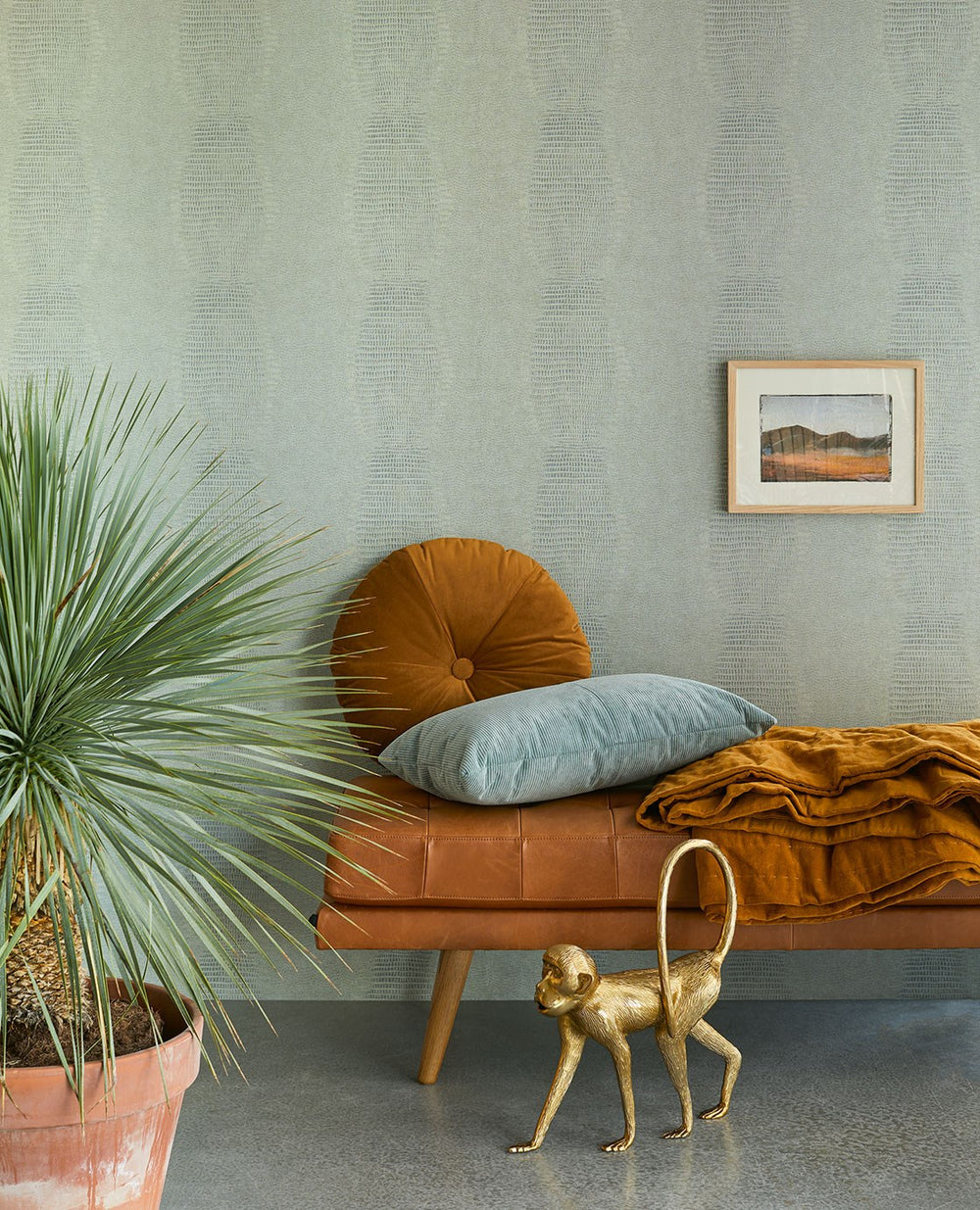 EIJFFINGER Skin 300574 - Afbeelding 2 - Naturel, Blauw, Zwart / Grijs, Etnisch, Stoer, Industrieel, Chic, Glamour, Dieren, Effen, Uni, Structuren