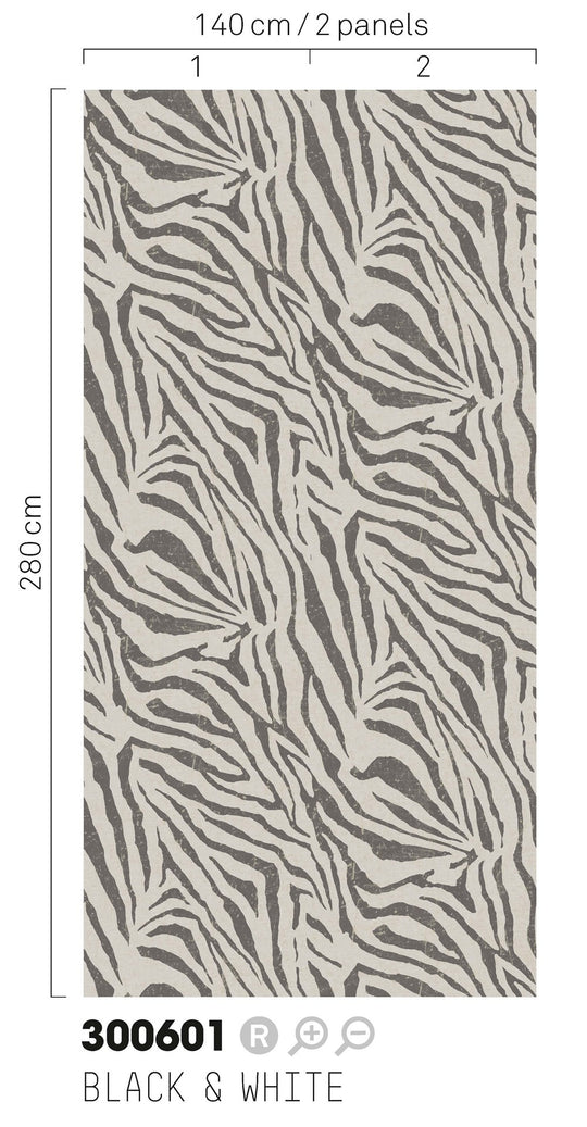 EIJFFINGER Skin 300601 - Afbeelding 2 - Zwart / Grijs, Etnisch, Stoer, Industrieel, Chic, Glamour, Dieren