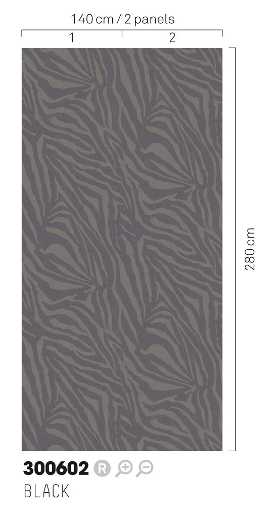 EIJFFINGER Skin 300602 - Afbeelding 2 - Zwart / Grijs, Etnisch, Stoer, Industrieel, Chic, Glamour, Dieren