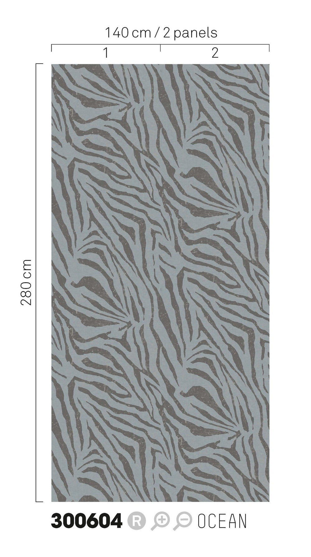 EIJFFINGER Skin 300604 - Afbeelding 2 - Blauw, Zwart / Grijs, Etnisch, Stoer, Industrieel, Chic, Glamour, Dieren