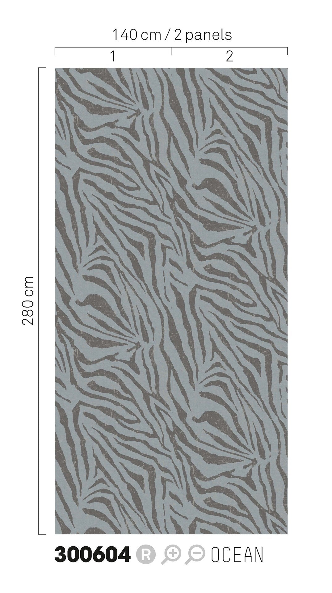 EIJFFINGER Skin 300604 - Afbeelding 2 - Blauw, Zwart / Grijs, Etnisch, Stoer, Industrieel, Chic, Glamour, Dieren