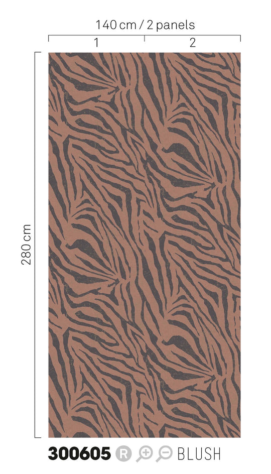 EIJFFINGER Skin 300605 - Afbeelding 2 - Rood, Zwart / Grijs, Etnisch, Stoer, Industrieel, Chic, Glamour, Dieren, Natuurlijk