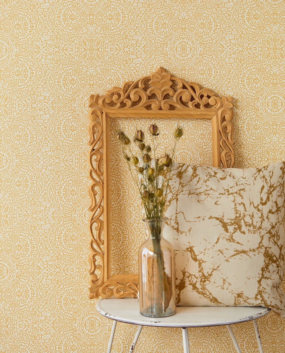 EIJFFINGER Sundari 375161 - Afbeelding 2 - Wit, Goud, Etnisch, Basic, Ornamenten, Fantasie