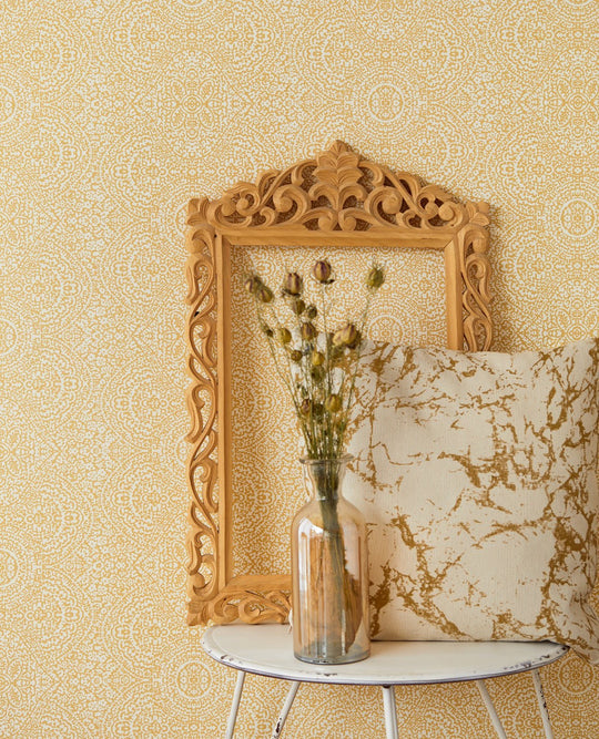 EIJFFINGER Sundari 375161 - Afbeelding 2 - Wit, Goud, Etnisch, Basic, Ornamenten, Fantasie