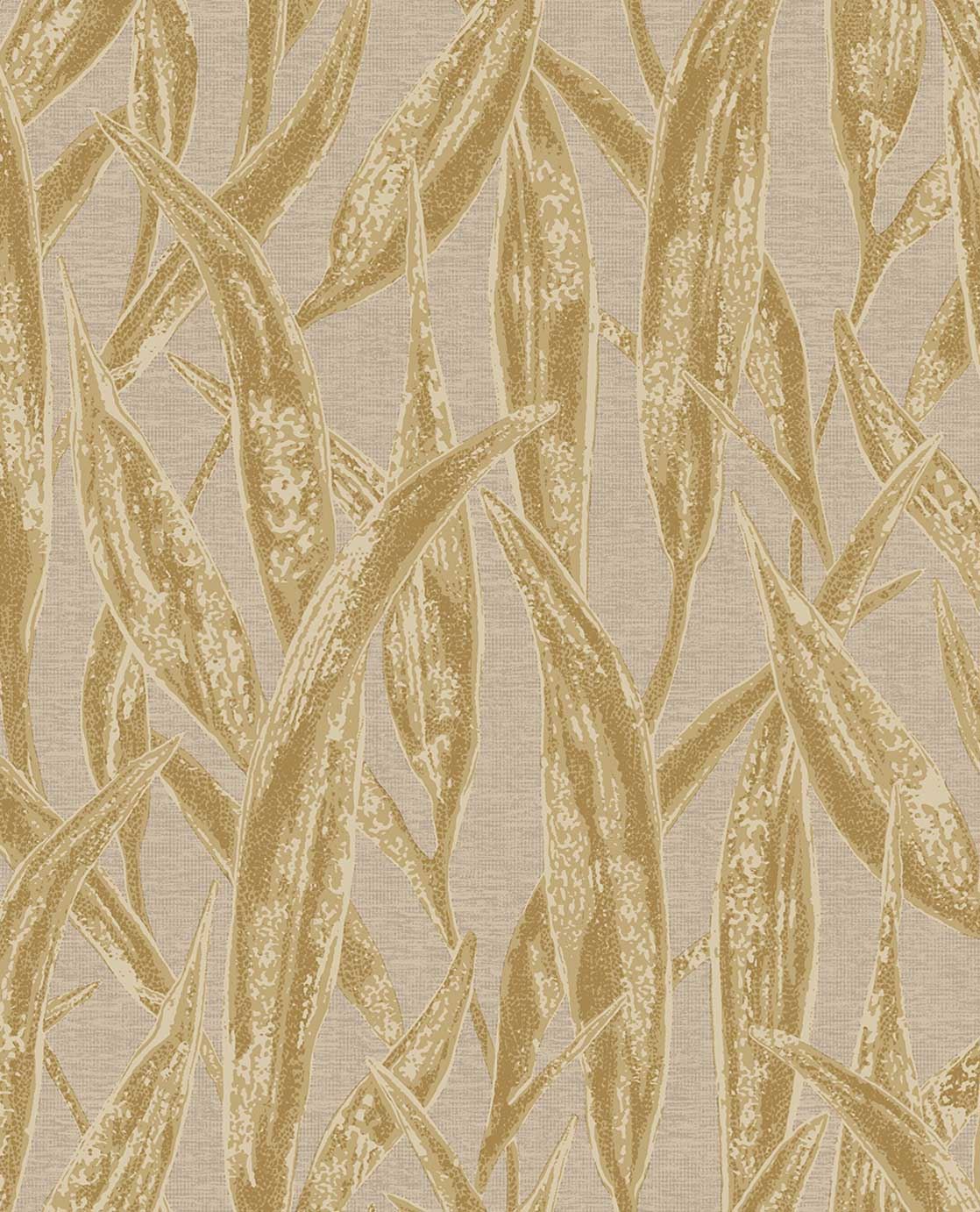 EIJFFINGER Waterfront 300801 - Afbeelding 1 - Naturel, Goud, Scandinavisch, Landelijk, Etnisch, Natuurlijk, Bladeren