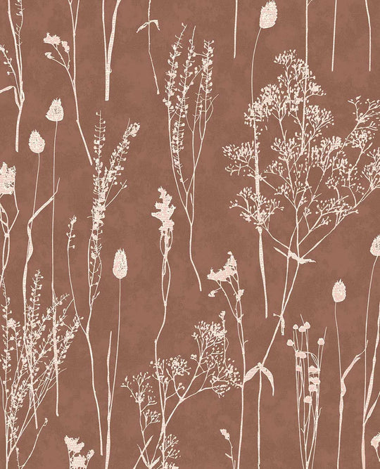 EIJFFINGER Waterfront 300813 - Afbeelding 1 - Rood, Metallic, Scandinavisch, Landelijk, Romantisch, Natuurlijk, Bloemen, Bladeren