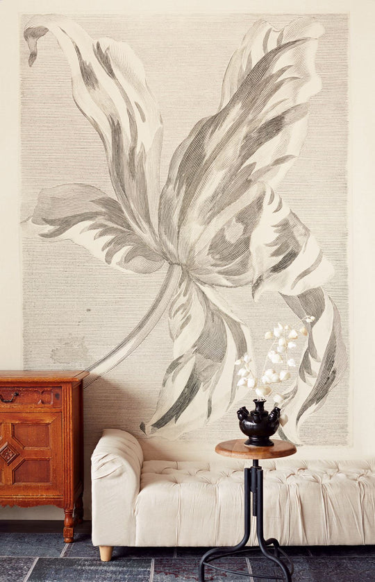 EIJFFINGER Wallpower Favourites 309032 - Afbeelding 2 - Wit, Zwart / Grijs, Klassiek, Bloemen