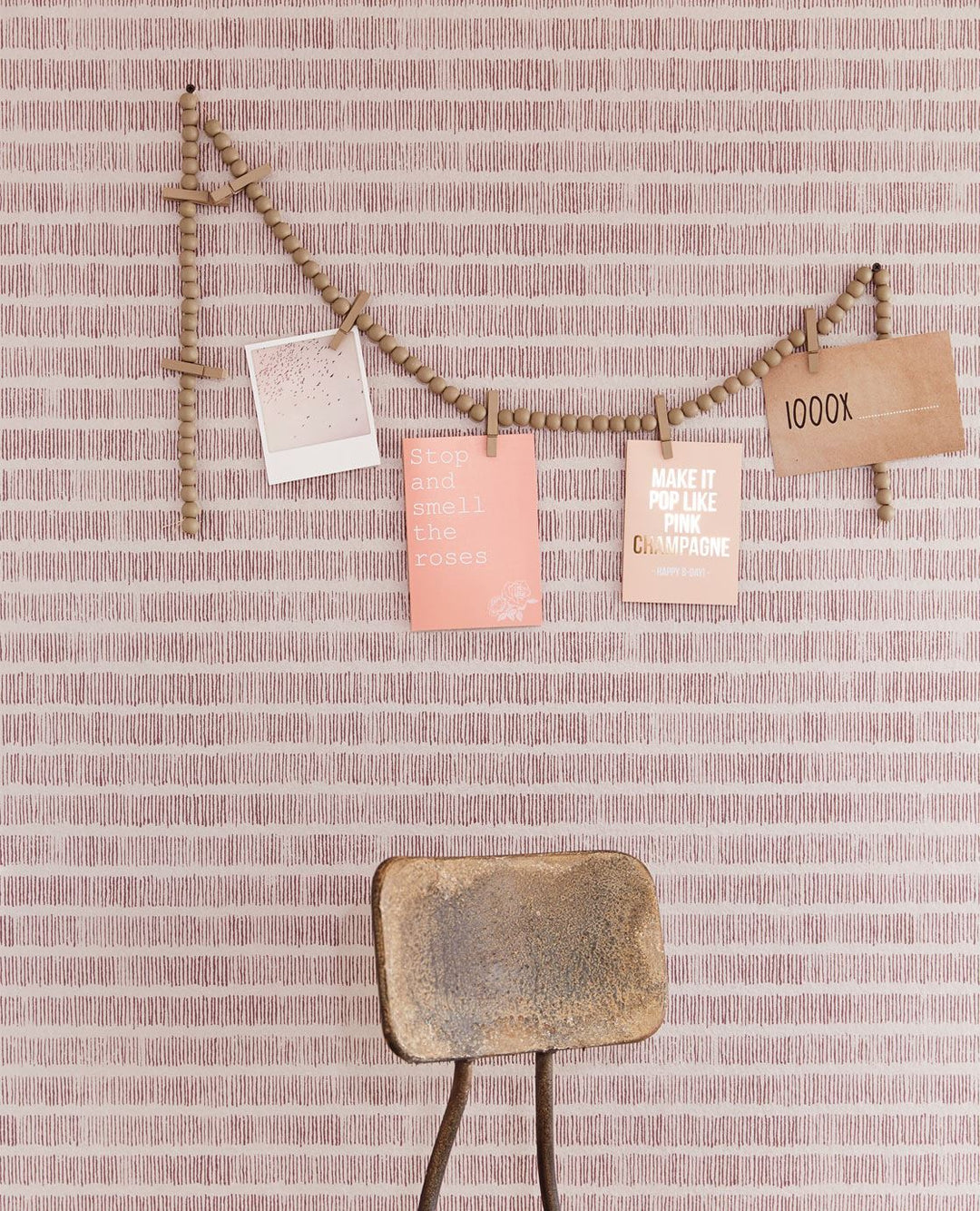 EIJFFINGER Wallpower Favourites 309048 - Afbeelding 2 - Naturel, Rood, Scandinavisch, Landelijk, Strepen