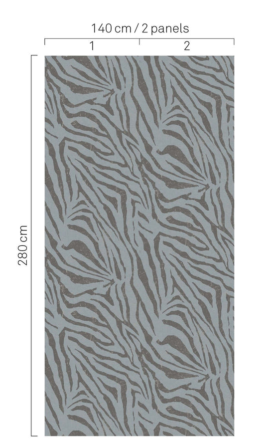 EIJFFINGER Wallpower Favourites 309063 - Afbeelding 2 - Blauw, Zwart / Grijs, Etnisch, Stoer, Industrieel, Chic, Glamour, Dieren, Natuurlijk