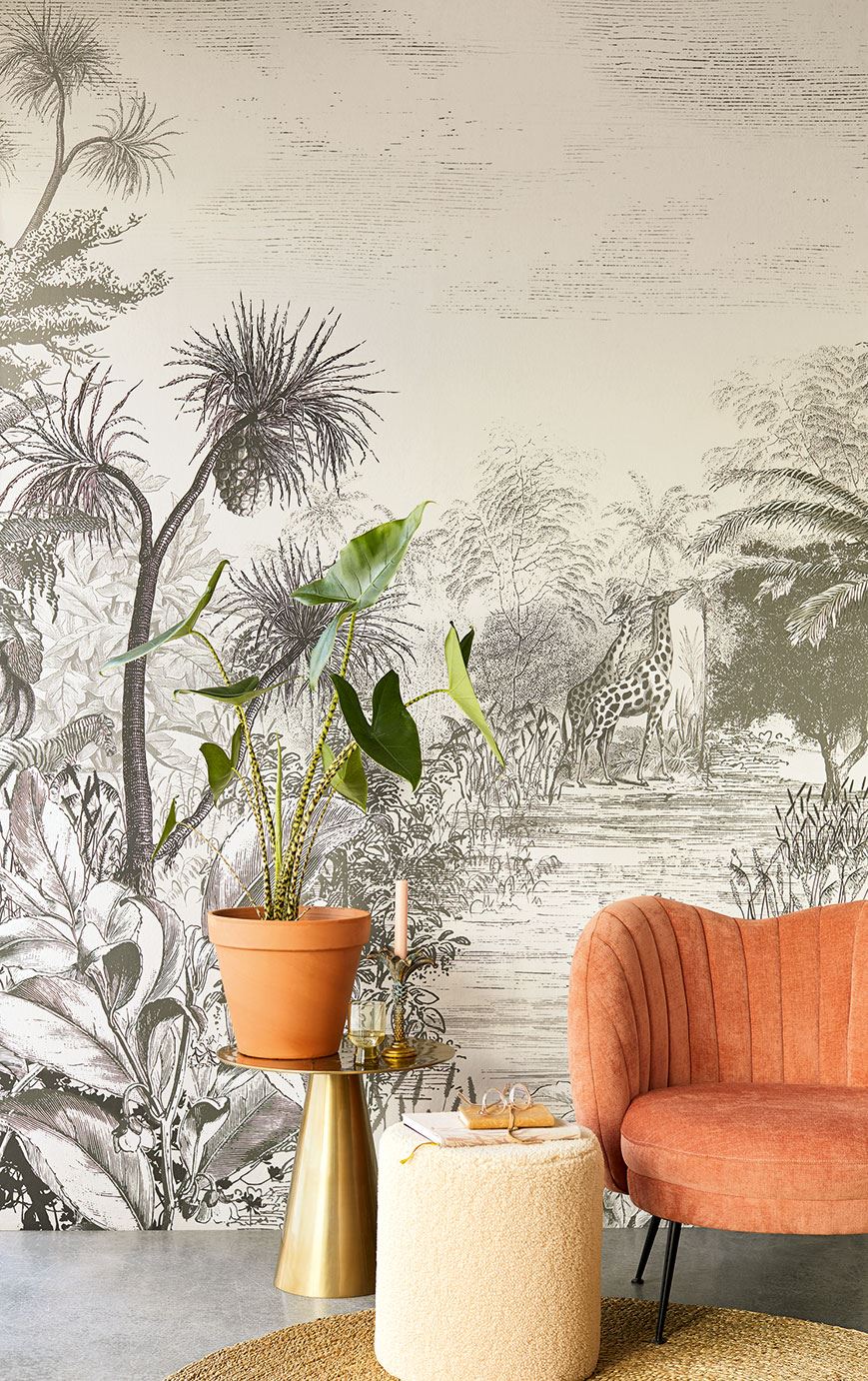 EIJFFINGER Wallpower Favourites 309071 - Afbeelding 2 - Wit, Zwart / Grijs, Landelijk, Etnisch, Stoer, Industrieel, Dieren, Natuurlijk