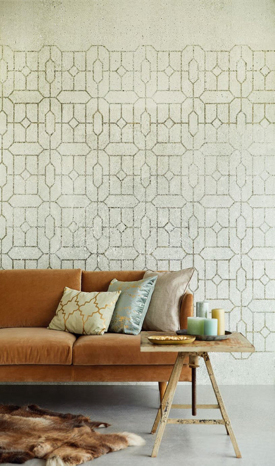 EIJFFINGER Wallpower Favourites 309077 - Afbeelding 2 - Naturel, Blauw, Groen, Stoer, Industrieel, Chic, Glamour, Geometrisch Beton