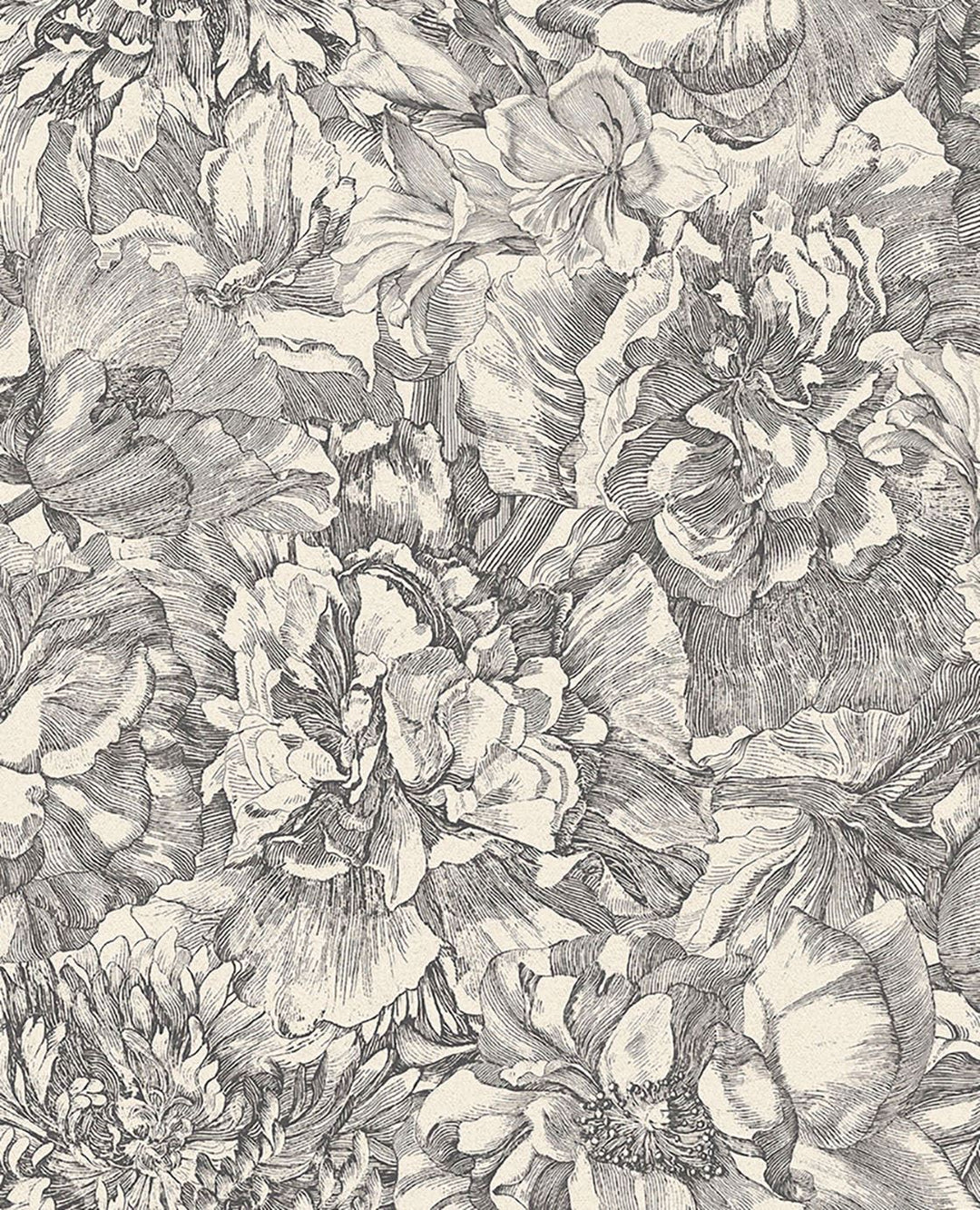 EIJFFINGER Museum 307340 - Afbeelding 1 - Zwart / Grijs, Romantisch, Klassiek, Bloemen