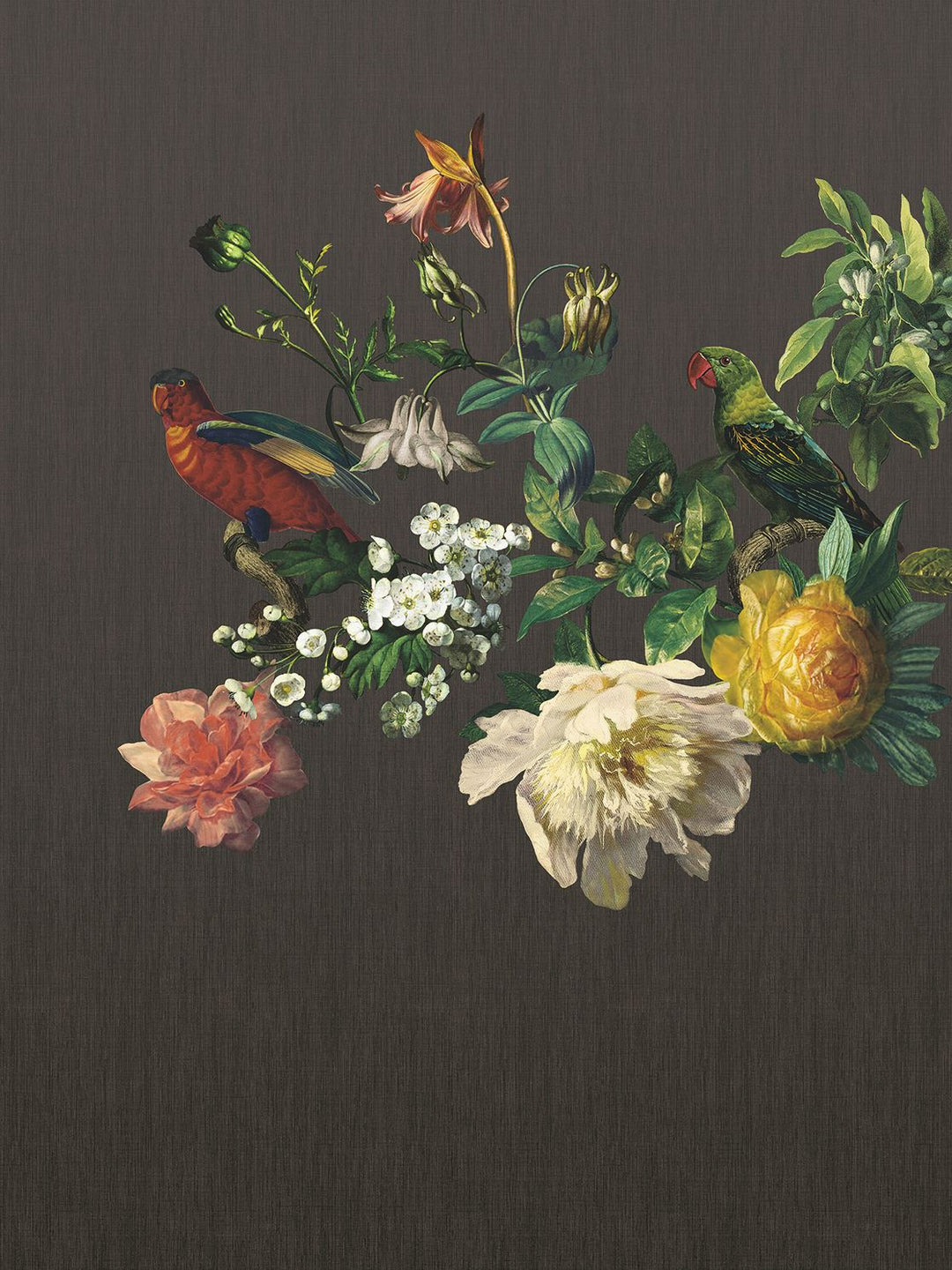 EIJFFINGER Museum 307400 - Afbeelding 1 - Naturel, Zwart / Grijs, Retro, Vintage, Klassiek, Vogels, Bloemen