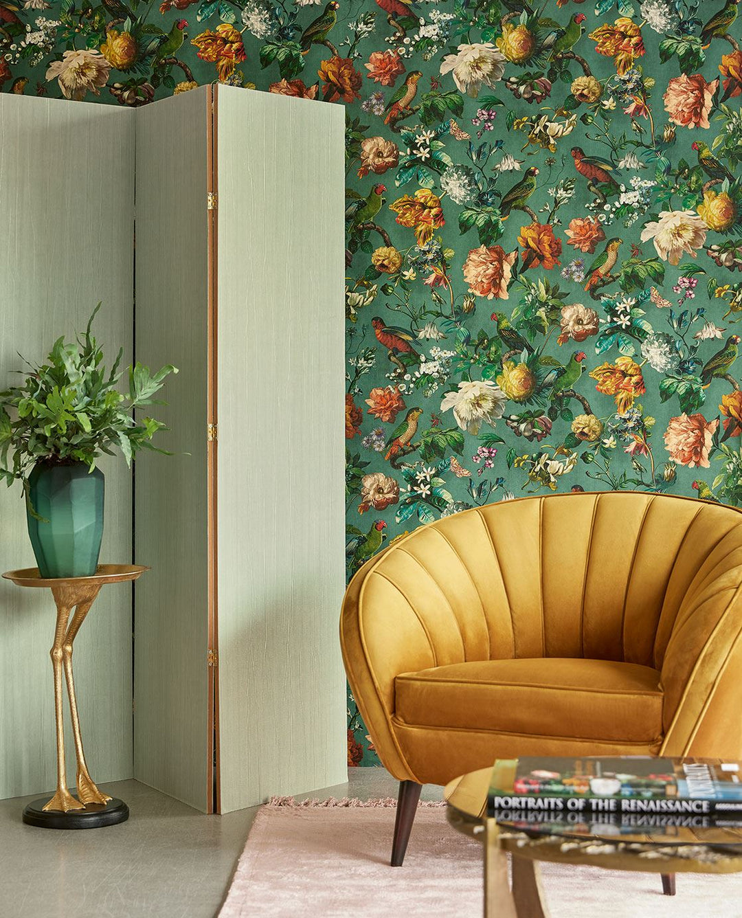 EIJFFINGER Museum 307305 - Afbeelding 2 - Groen, Retro, Vintage, Klassiek, Stoer, Industrieel, Vogels, Bloemen, Bladeren