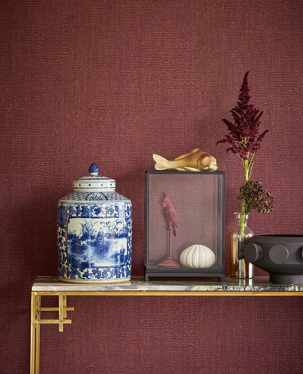 EIJFFINGER Museum 307356 - Afbeelding 2 - Rood, Retro, Vintage, Klassiek, Chic, Glamour, Effen, Uni, Structuren, Grafisch