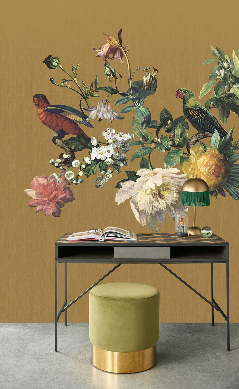 EIJFFINGER Museum 307403 - Afbeelding 2 - Geel, Retro, Vintage, Klassiek, Vogels, Bloemen