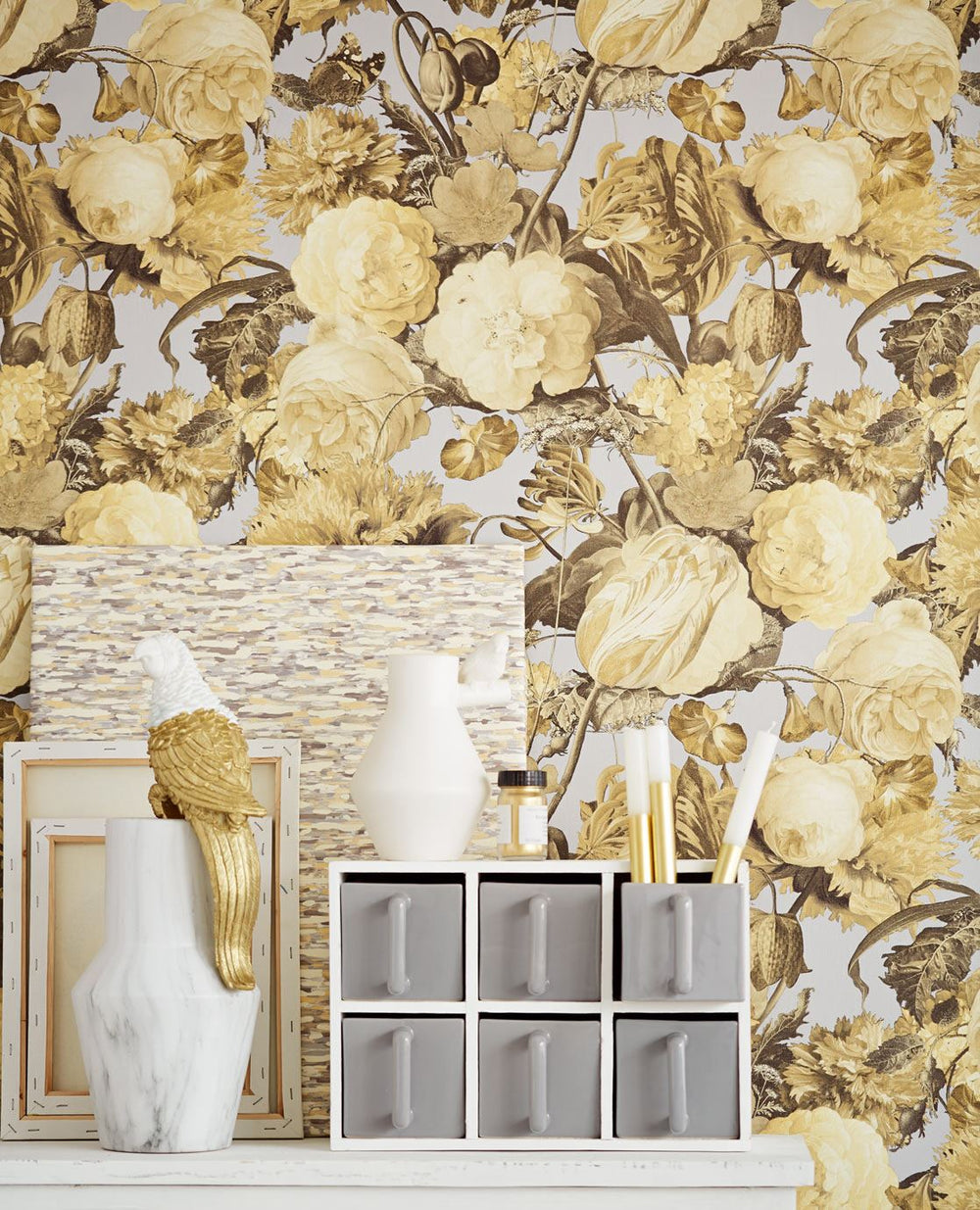 EIJFFINGER Masterpiece 358040 - Afbeelding 2 - Naturel, Zwart / Grijs, Retro, Vintage, Klassiek, Structuren, Grafisch