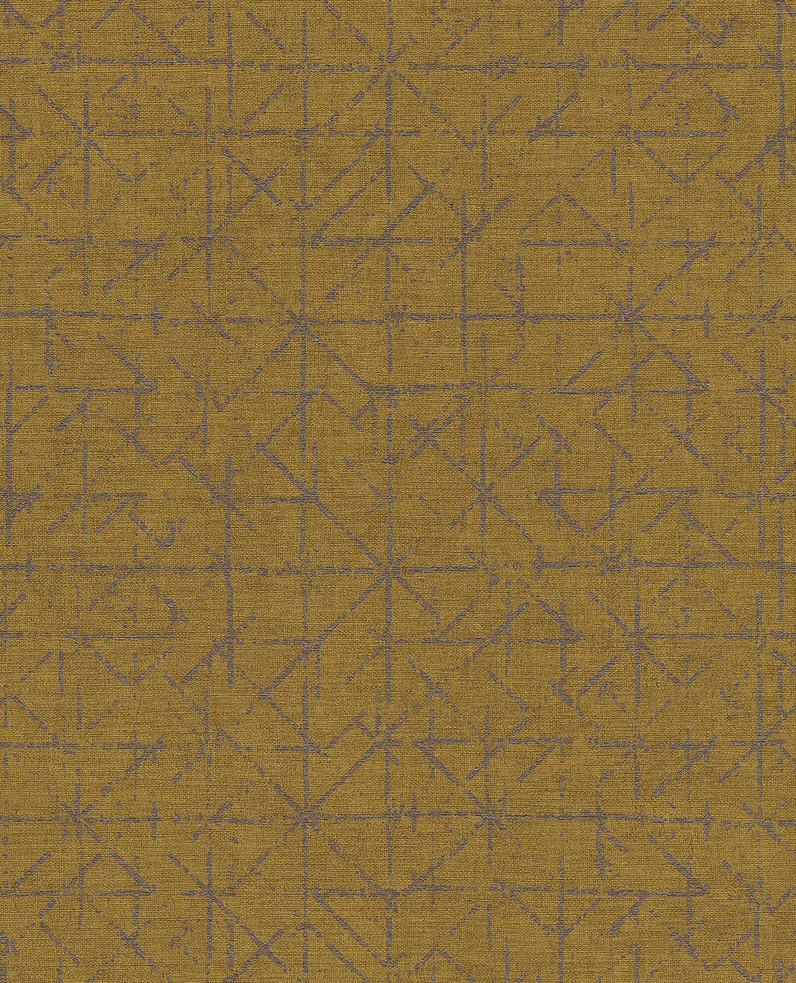 EIJFFINGER Topaz 394533 - Afbeelding 1 - Geel, Goud, Stoer, Industrieel, Chic, Glamour, Ruiten, Grafisch, Geometrisch
