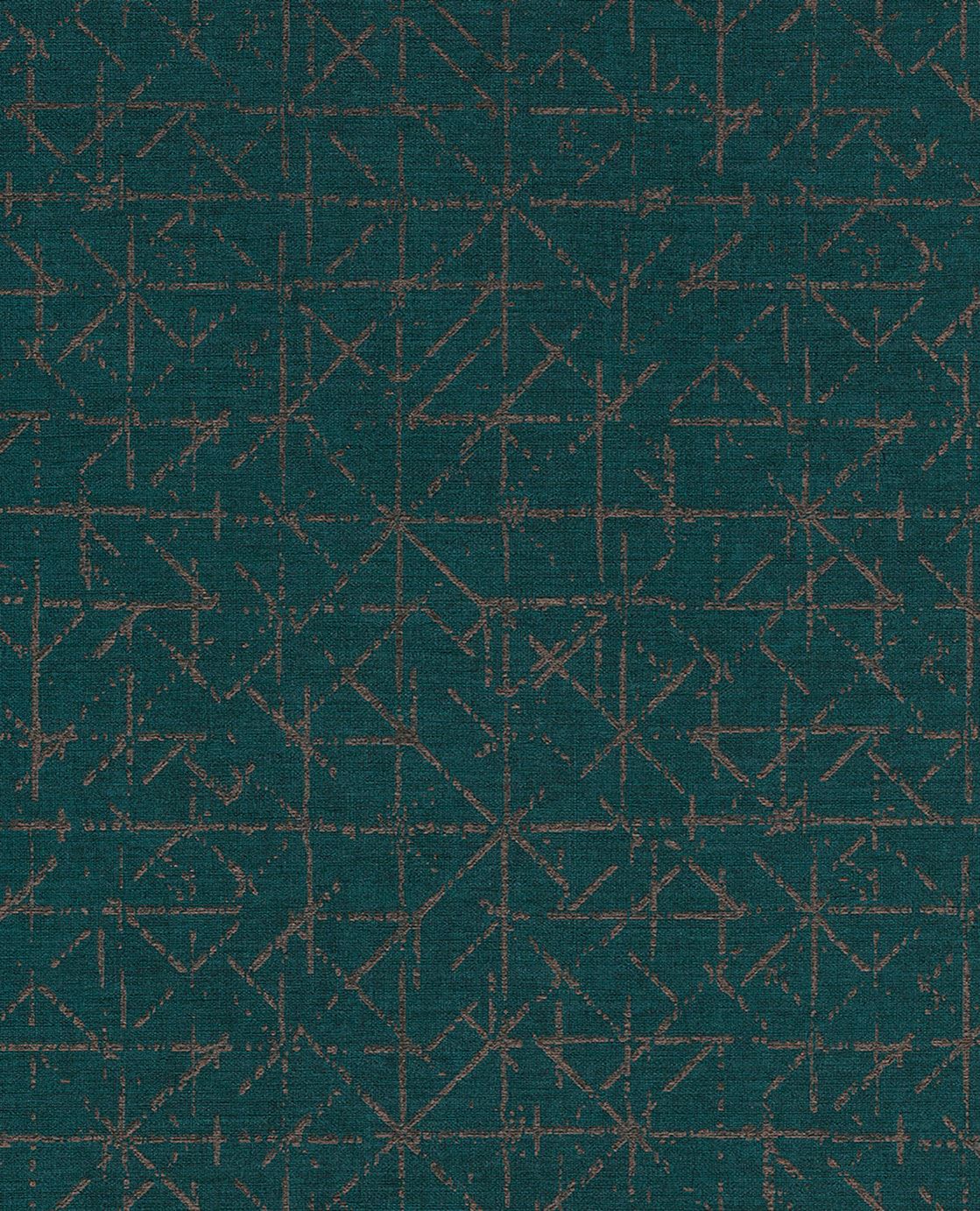 EIJFFINGER Topaz 394536 - Afbeelding 1 - Groen, Stoer, Industrieel, Chic, Glamour, Ruiten, Grafisch, Geometrisch