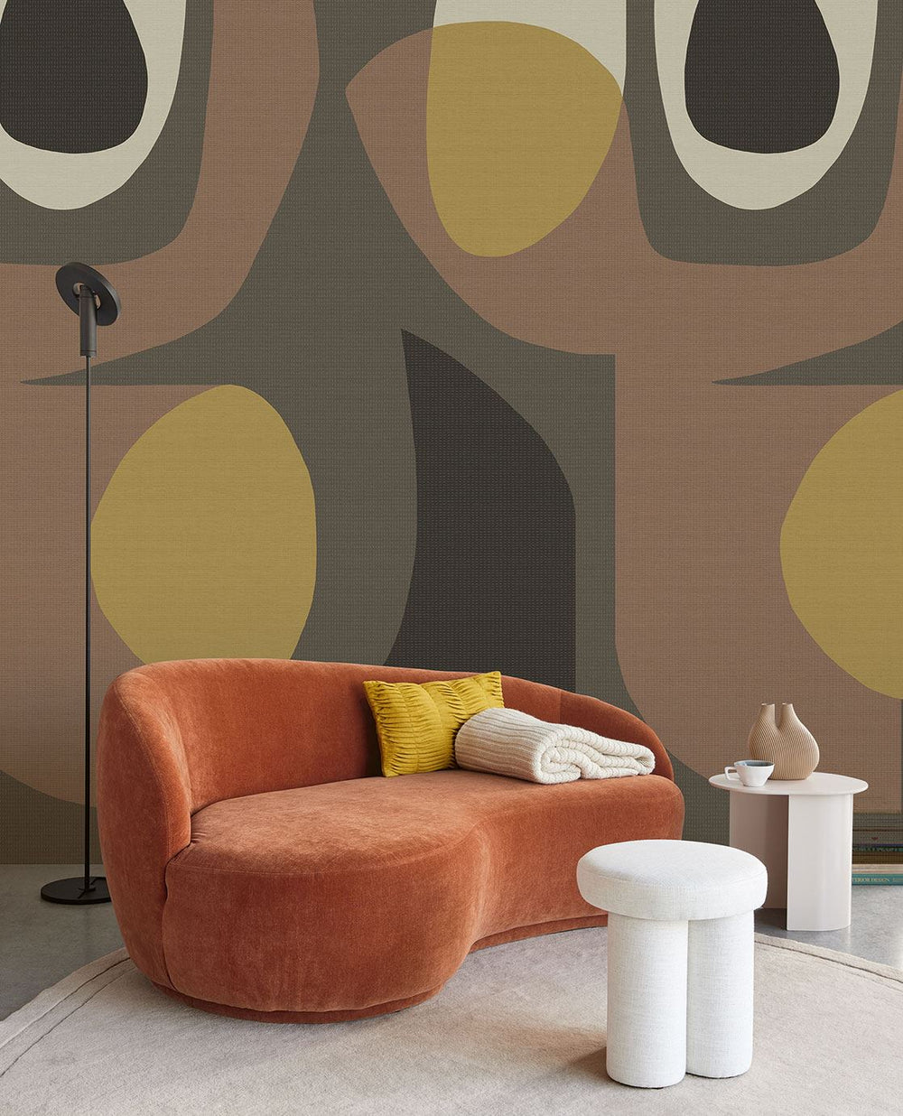 EIJFFINGER Artifact 312484 - Afbeelding 2 - Naturel, Oranje, Scandinavisch, Retro, Vintage, Basic, Fantasie, Geometrisch 