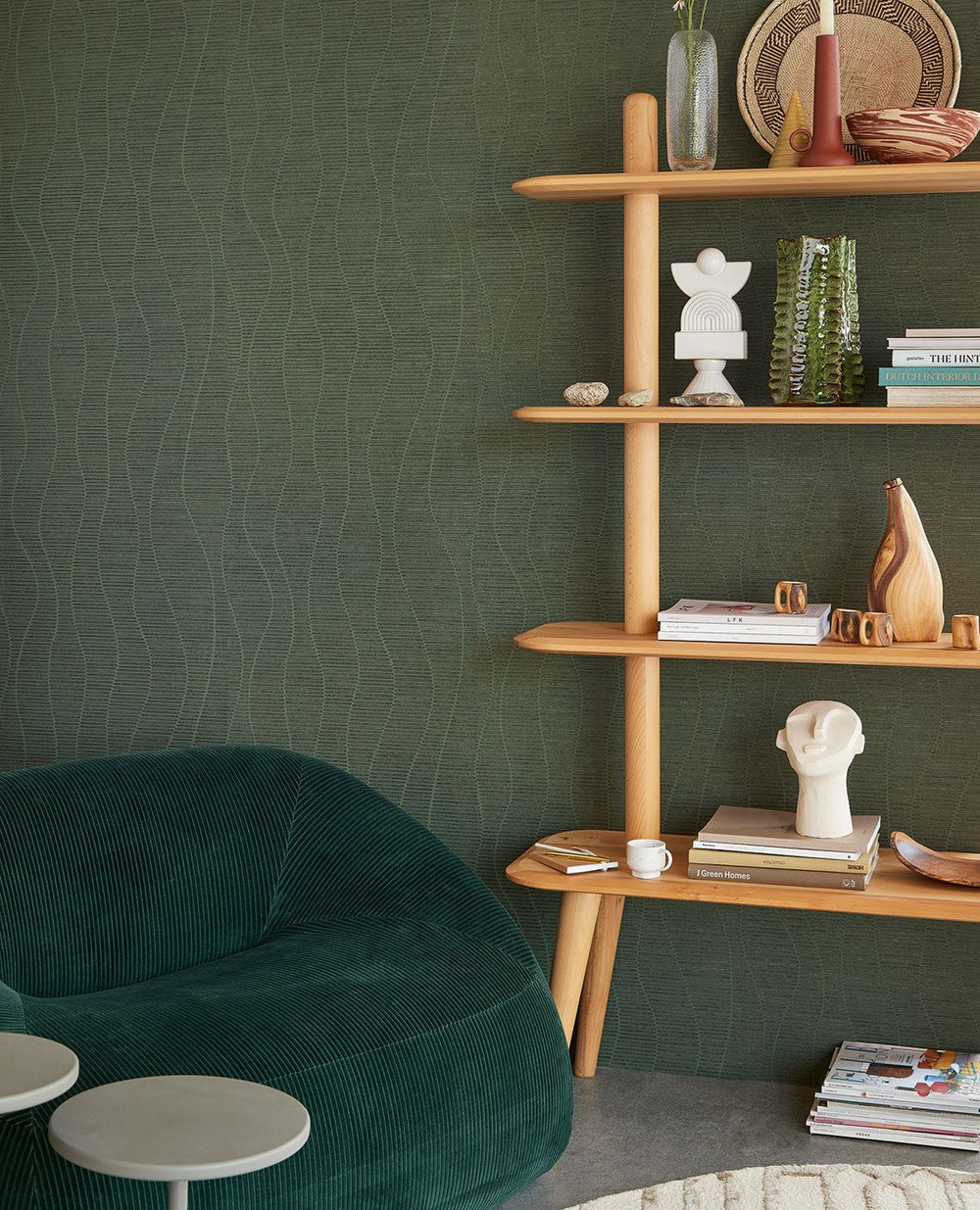 EIJFFINGER Artifact 312424 - Afbeelding 2 - Groen, Retro, Vintage, Etnisch, Basic, Strepen, Structuren, Fantasie