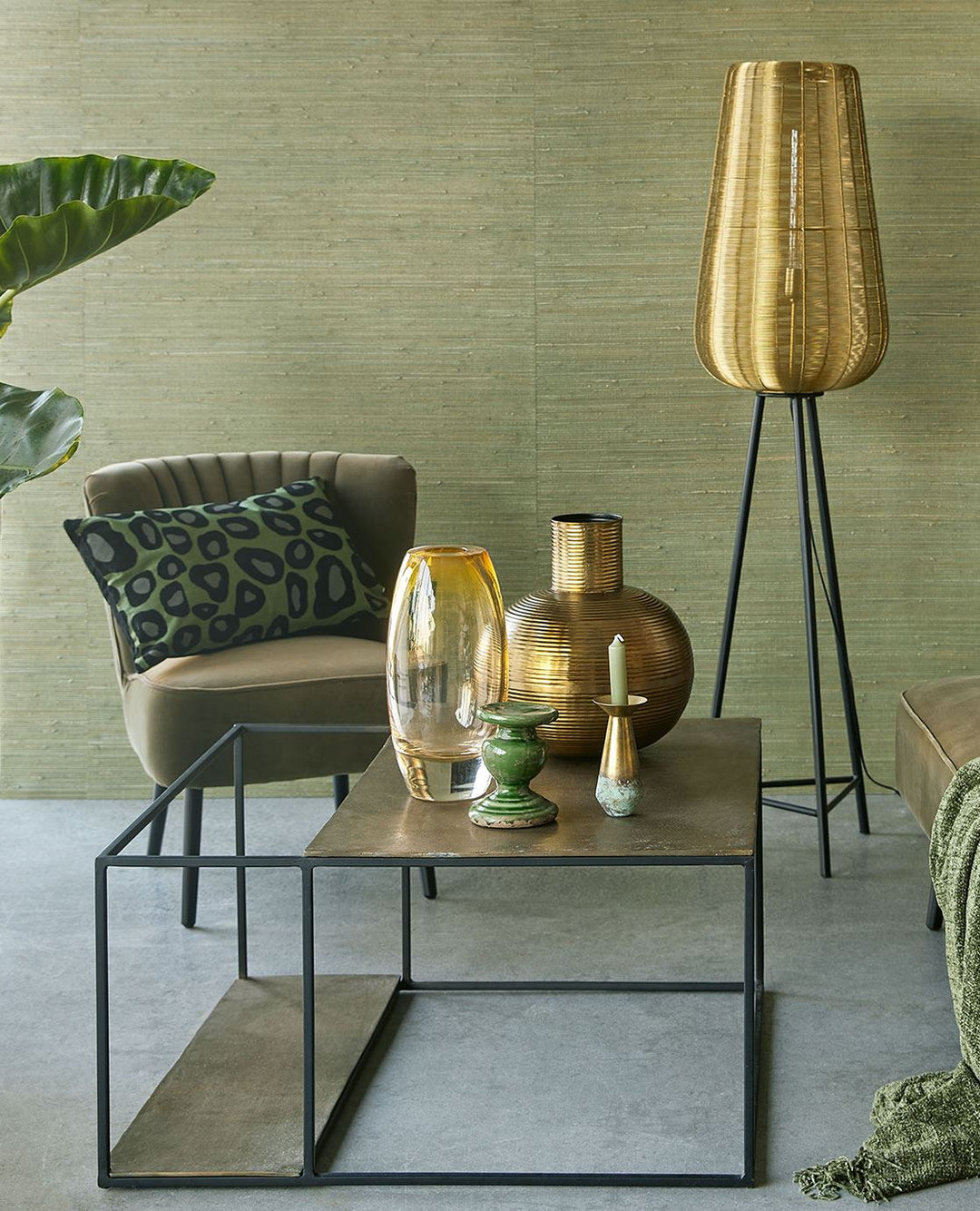 EIJFFINGER Natural Wallcovering III 303515 - Afbeelding 3 - Naturel, Groen, Goud, Landelijk, Etnisch, Natuurlijk, Structuren