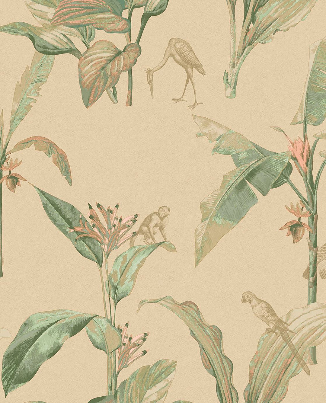 EIJFFINGER Oasis 317344 - Afbeelding 1 - Naturel, Retro, Vintage, Romantisch, Dieren, Vogels, Bladeren