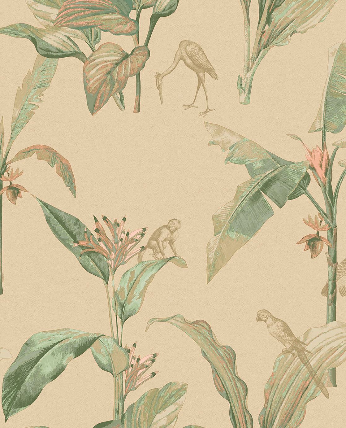 EIJFFINGER Oasis 317344 - Afbeelding 1 - Naturel, Retro, Vintage, Romantisch, Dieren, Vogels, Bladeren