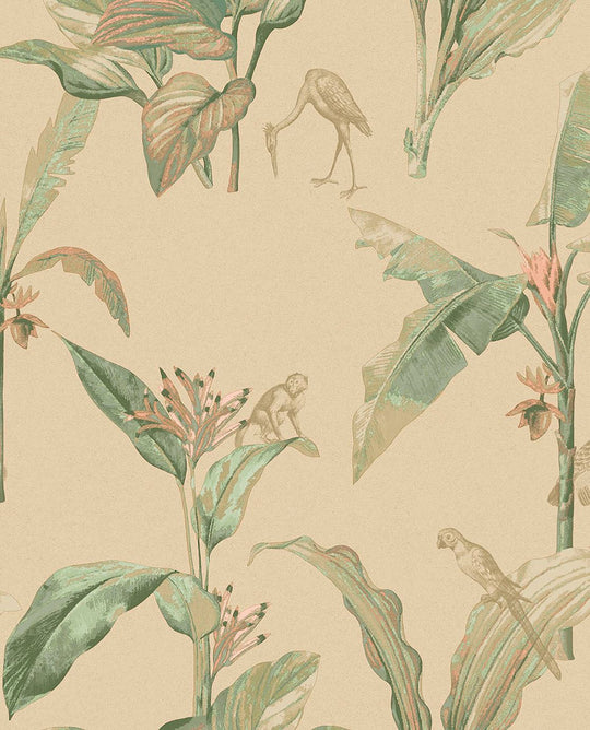EIJFFINGER Oasis 317344 - Afbeelding 1 - Naturel, Retro, Vintage, Romantisch, Dieren, Vogels, Bladeren