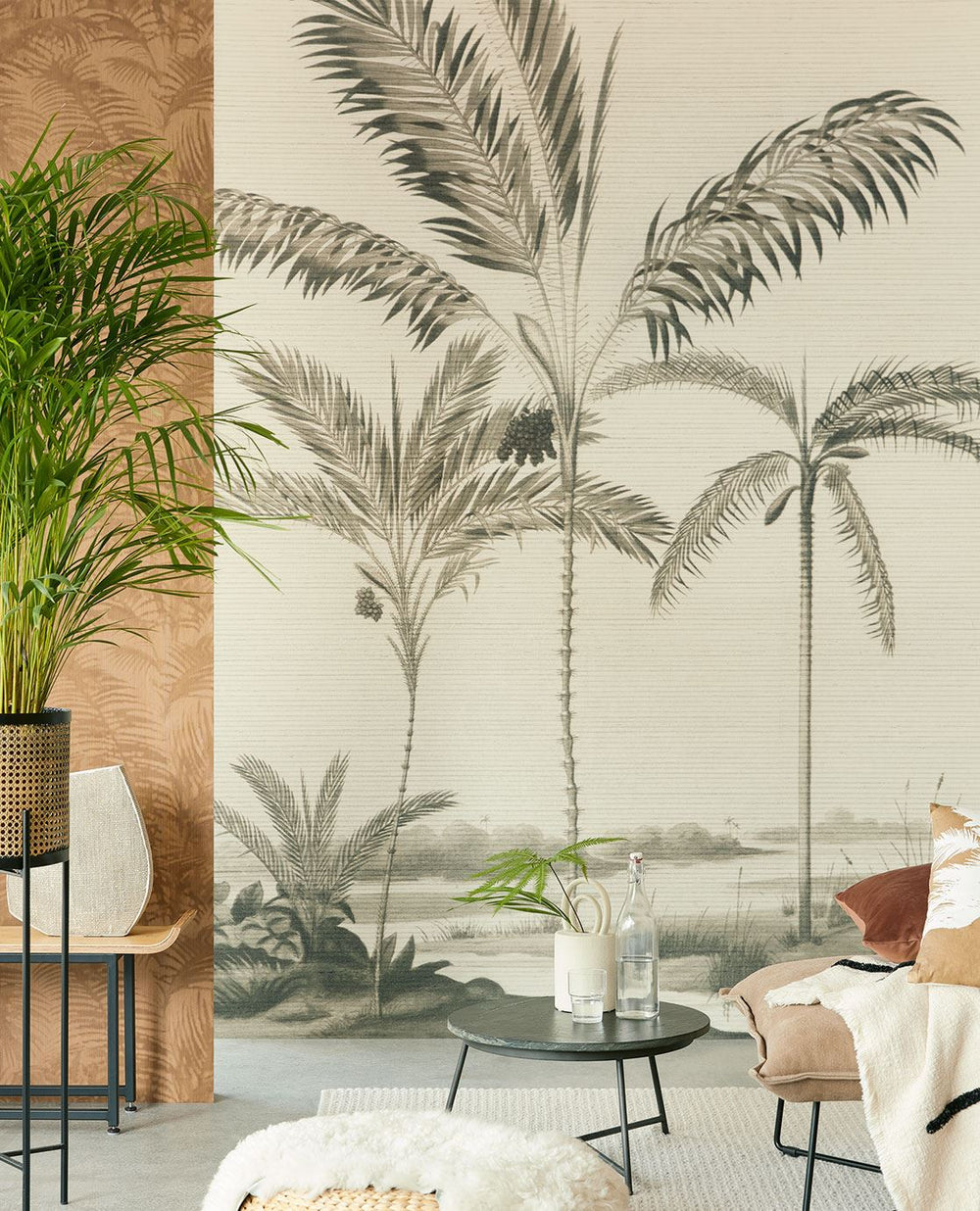 EIJFFINGER Oasis 317407 - Afbeelding 2 - Zwart / Grijs, Retro, Vintage, Landelijk, Stoer, Industrieel, Natuurlijk, Bladeren