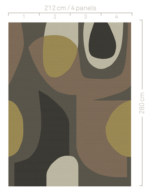 EIJFFINGER Artifact 312484 - Afbeelding 3 - Naturel, Oranje, Scandinavisch, Retro, Vintage, Basic, Fantasie, Geometrisch 