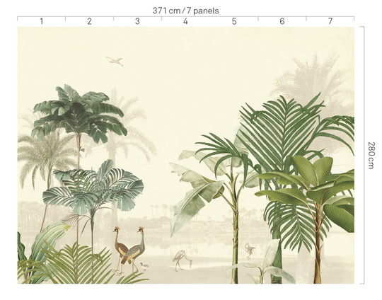 EIJFFINGER Oasis 317400 - Afbeelding 4 - Wit, Multi, Romantisch, Kinderkamer, Vogels, Bladeren