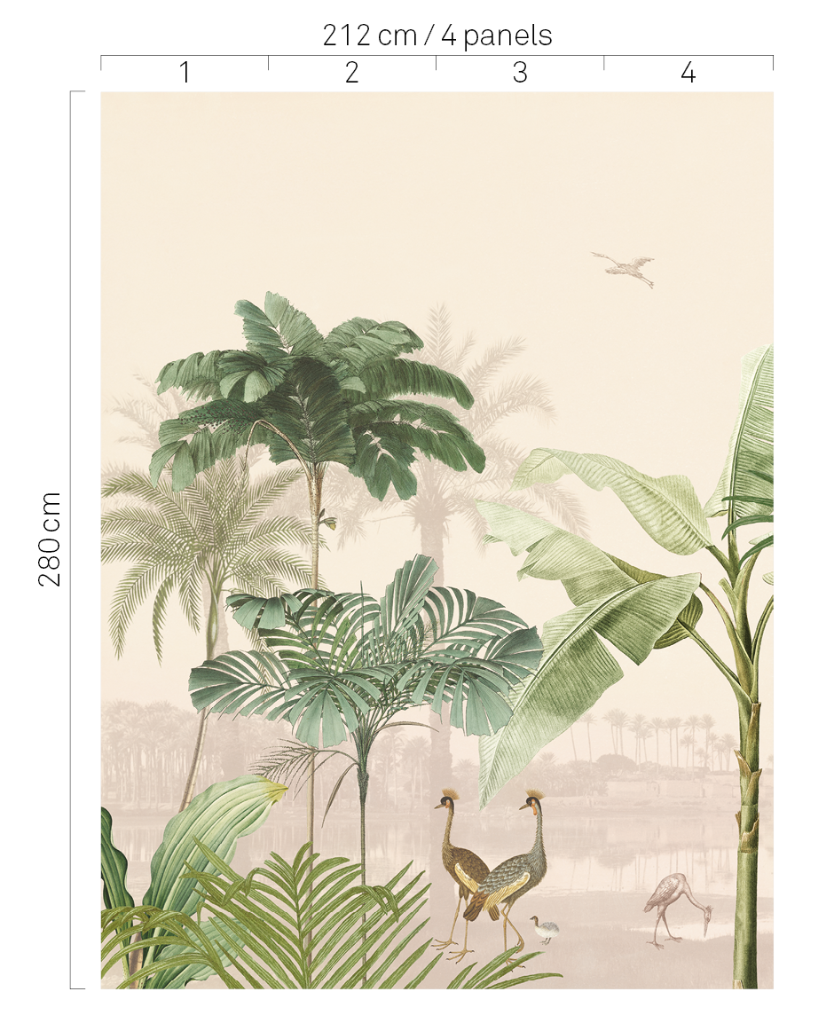 EIJFFINGER Oasis 317404 - Afbeelding 3 - Naturel, Rood, Romantisch, Kinderkamer, Vogels, Bladeren